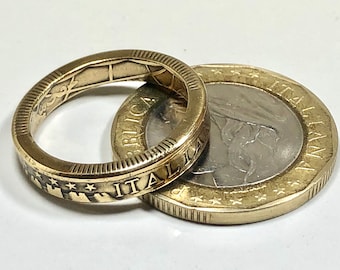 Italien Münzring Italienischer Vintage 1000 Lire Ring Handmade Personal Custom Ring Geschenk für Freund Münze Ring Geschenk für Ihn Ihre Welt Münzsammler