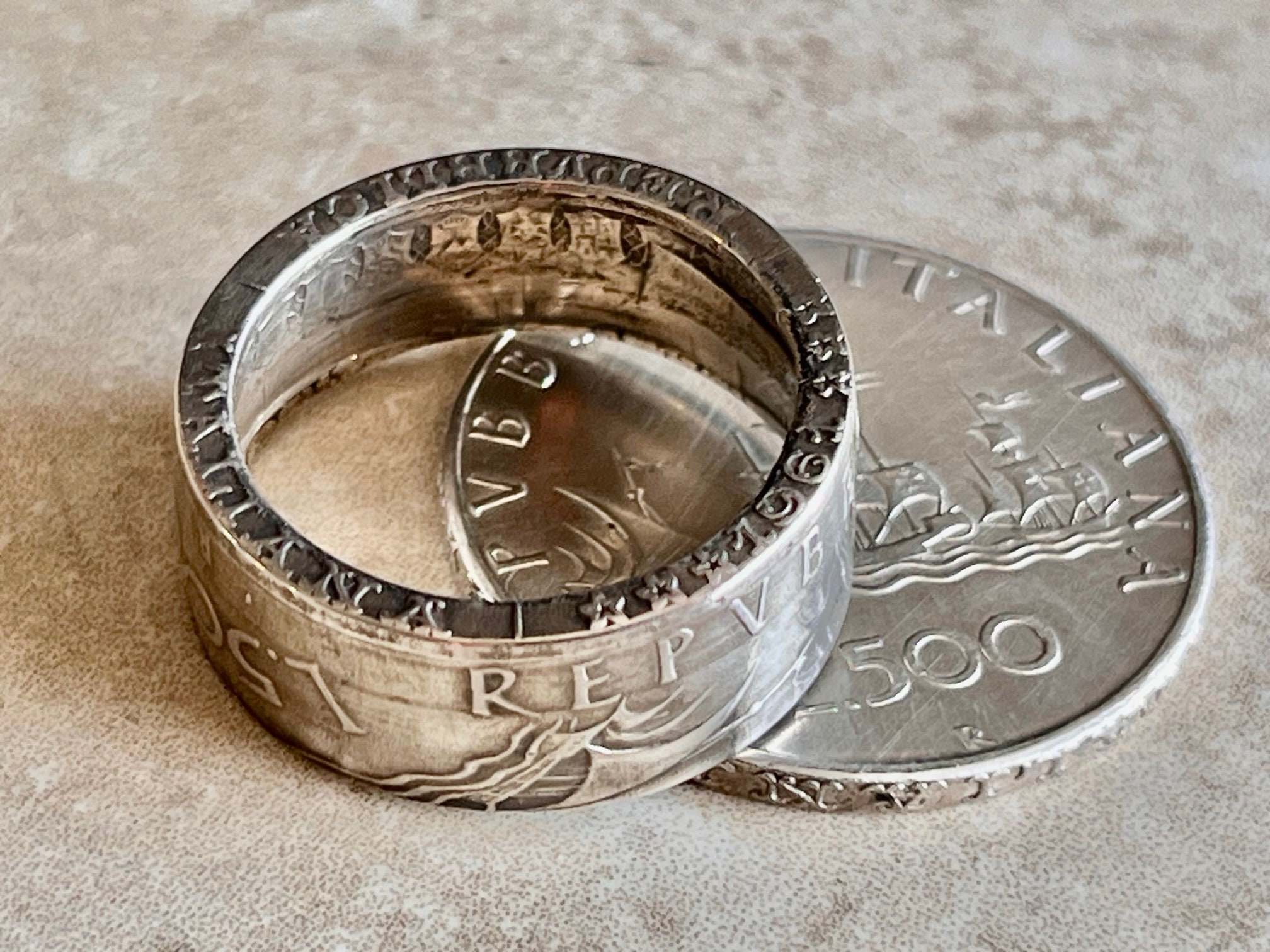 銀貨 イタリアコインリング コイン 指輪 イタリア 銀貨イタリアコインリングの作り方] 難易度A