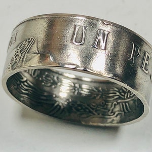 Mexico Ring One Peso Mexican Coin Ring Handmade Personal Charm Jewelry Ring Gift For Friend Coin Ring Gift For Him Her World Coin Collector