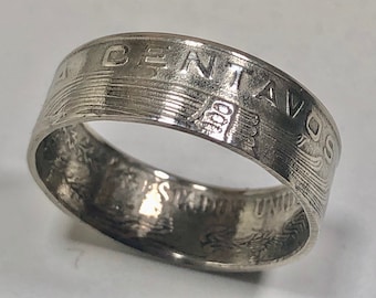 Mexiko Münze Ring 50 Centavos mexikanische Münze Ring handgemachte Schmuck Geschenk Charme für Freund Münze Ring Geschenk für ihn ihre Welt Münzen Sammler