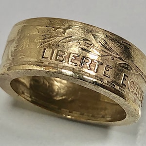 France Liberate Ring 50 Francs liberty equality fraternity Personal Jewelry Ring Gift For Friend Ring Gift For Him Her World Coin Collector