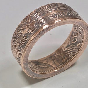 Mexico Ring 20 Centavos Mexican Coin Ring Handmade Personal Jewelry Ring Gift For Friend Coin Ring Gift For Him Her World Coin Collector