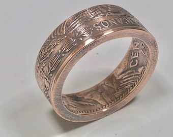 Mexiko Ring 20 Centavos mexikanische Münze Ring handgemachtes persönliches Schmuck Ring Geschenk für Freund Münze Ring Geschenk für ihn ihre Welt Münzsammler