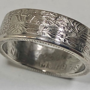 Mexico Ring 50 Centavos Mexican Coin Ring Handmade Personal Jewelry Ring Gift For Friend Coin Ring Gift For Him Her World Coin Collector