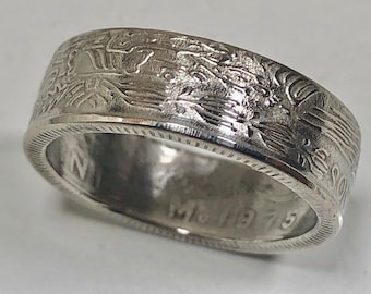 Mexiko Ring 50 Centavos mexikanische Münze Ring handgemachte persönliche Schmuck Ring Geschenk für Freund Münze Ring Geschenk für ihn ihre Welt Münzsammler