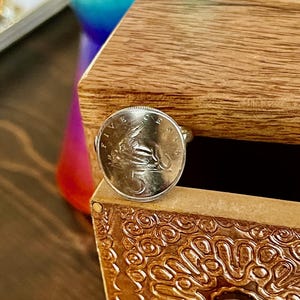 Jamaica Ring 5 Cent Jamaican Coin Ring Handmade Personal Jewelry Ring For Friend Coin Ring Gift For Him Her World Coin Collector