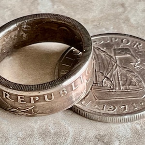 Portugal Coin Ring – 500 Escudos Republica Portuguesa – Handmade Custom Ring – Vintage Portuguese Coin Jewelry – Gift for Him or Her