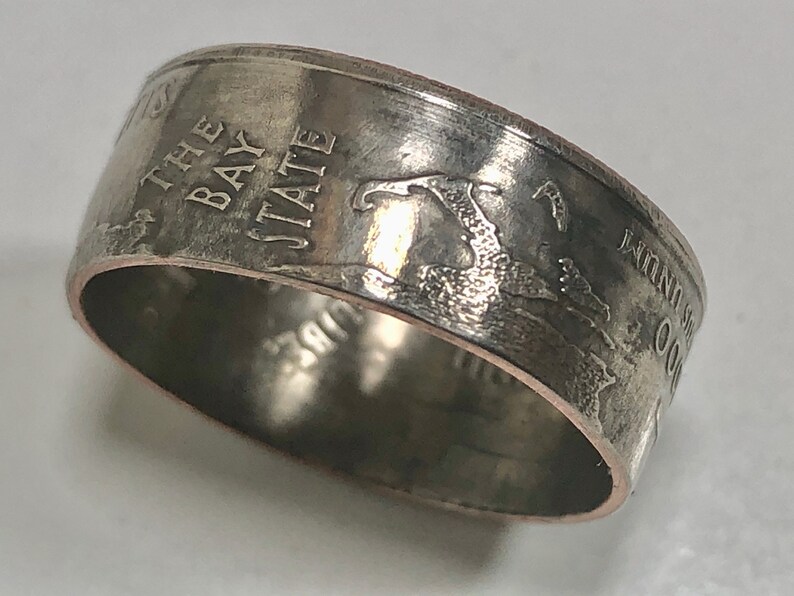State Coin Rings Massachusetts Ring USA State Coin Ring Quarter Dollar United States of ...