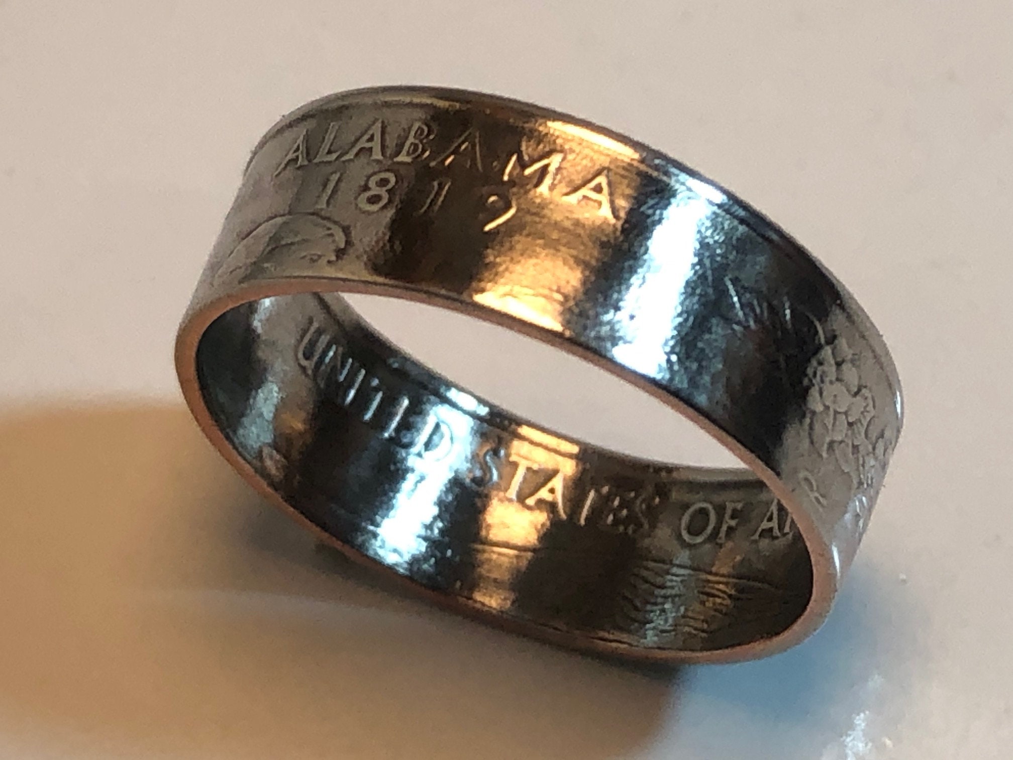 State Coin Rings Alabama Ring USA State Coin Ring Quarter Dollar United States of ...