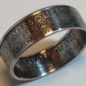 Missouri Ring USA State Coin Ring Quarter Dollar United States of America, President, Jewelry, Liberty, In God We Trust, Custom Handmade