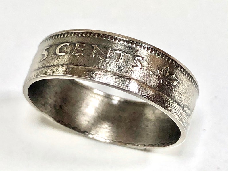 Canada Coin Ring – 5 Cents Nickel Handmade | Vintage Canadian Jewelry ...