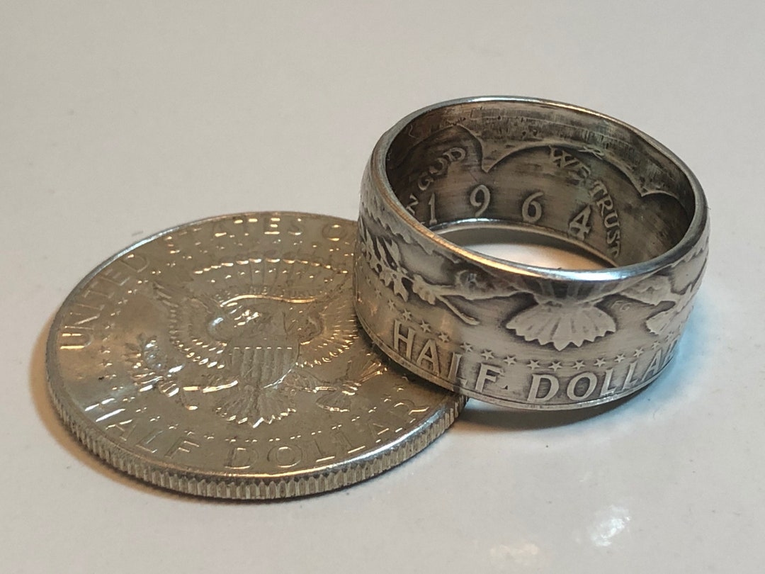 1964年ケネディ・ハーフダラーコインリング – シルバーUSAリング