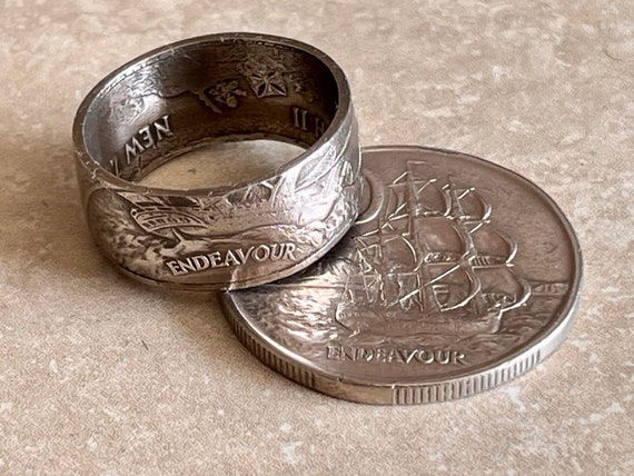 Bague de Nouvelle Zelande 50 Cent Coin Ring Handmade Personal Jewelry Ring Gift For Friend Coin Ring Gift For Him Her World Coin Collector Etsy France
