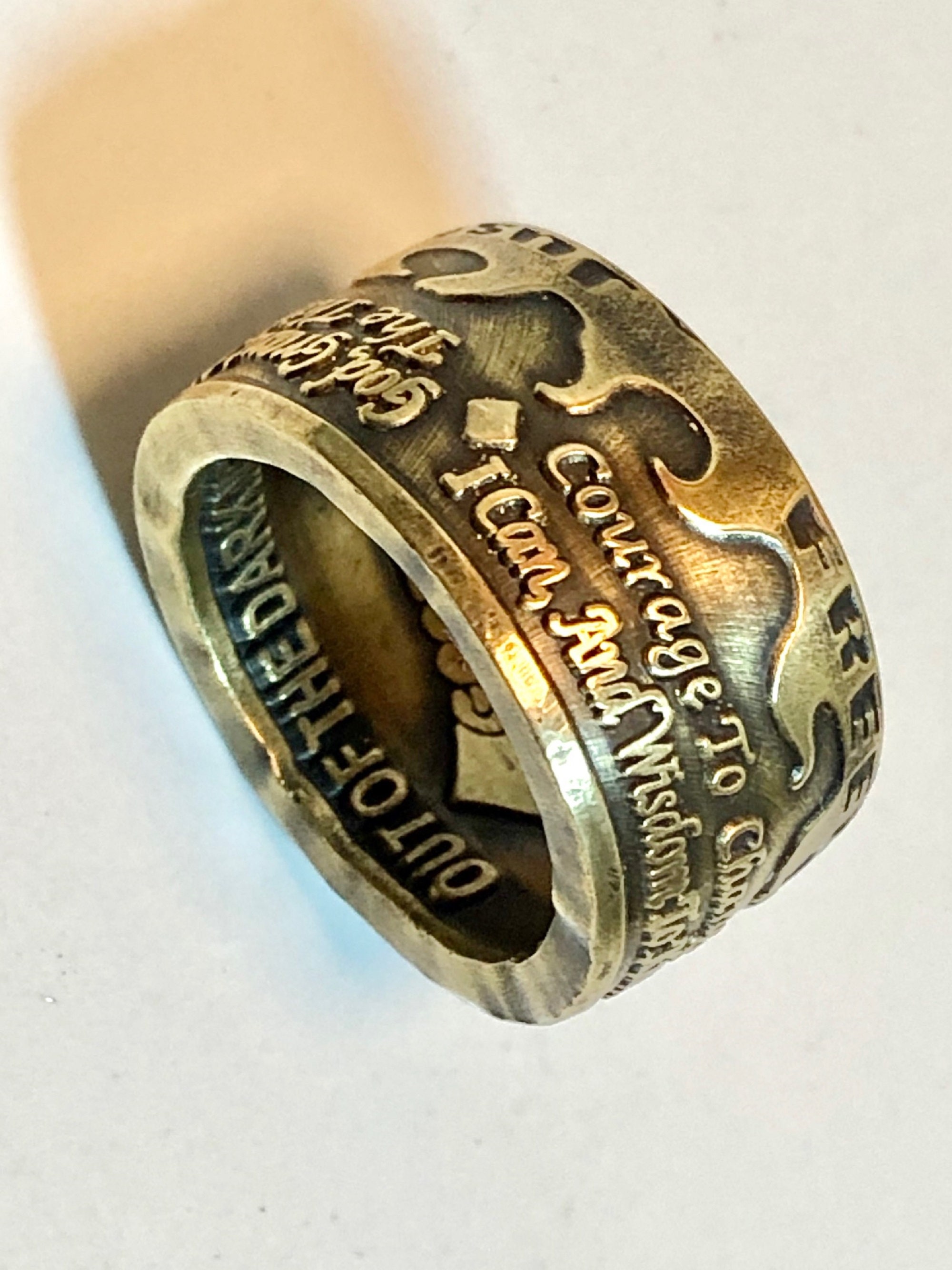 Addiction Recovery Rings Addiction Coin Ring Serenity Prayer Drugs Alcohol Abuse Sober Recovery ...