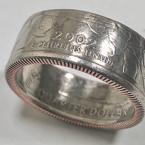 Minnesota Ring USA State Coin Ring Quarter Dollar United States of America, President, Jewelry, Liberty, In God We Trust, Custom Handmade