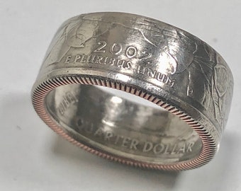 Minnesota Ring USA State Coin Ring Quarter Dollar United States of America, President, Jewelry, Liberty, In God We Trust, Custom Handmade