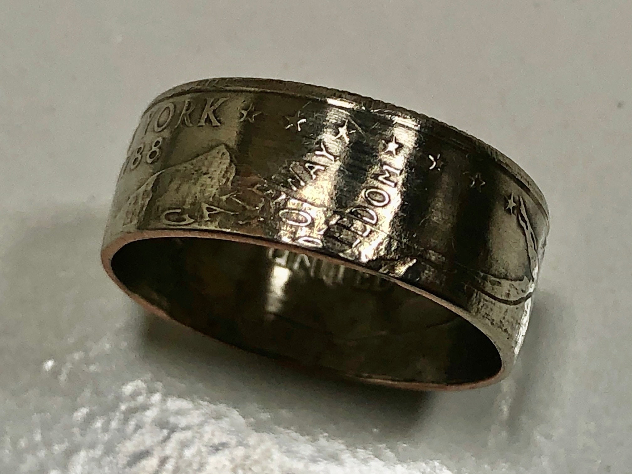 State Coin Rings New York Ring USA State Coin Ring Quarter Dollar United States of ...