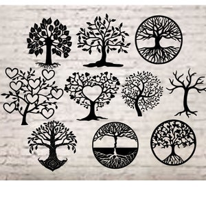 Baum des Lebens geschnitten Datei für Cricut, Stammbaum, Bundle geschnitten Datei, Download Vinyl-Transfer-Datei, Liebesbaum, Baum-Silhouette, Hochzeitsbaum, Herz