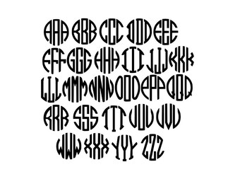 Circle Monogram Font Svg - Monogram Letters Svg- Cut Files For Cricut- Silhouette- Monogram Font Svg - Cricut Cut Files - Instant Download