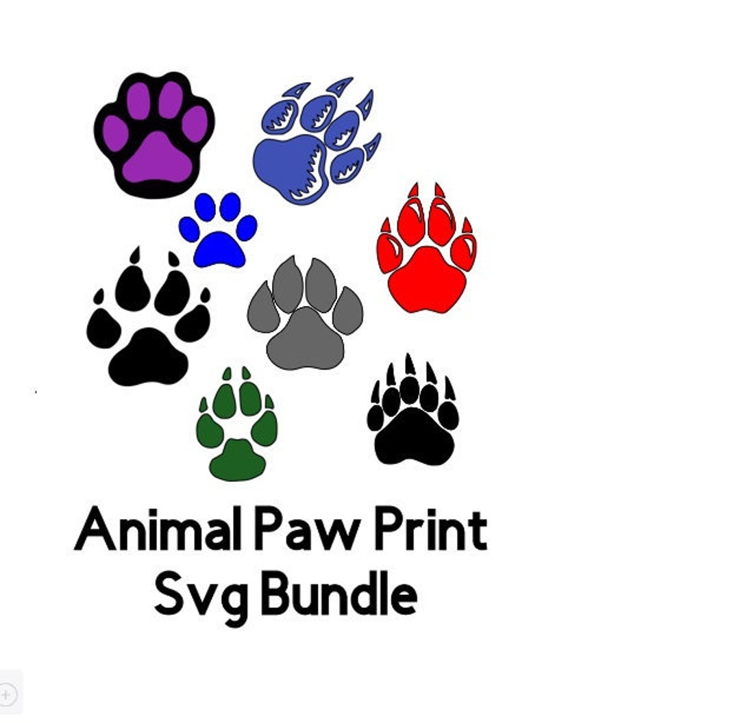 Paw Print Svg Animal Paw Svg Dog Paw Panther Paw Print Svg Grizzly Bear