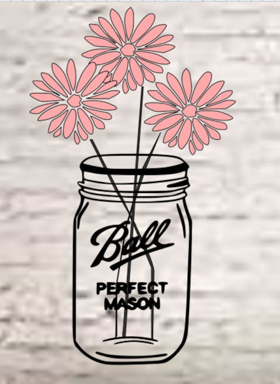 Free Free 244 Flower Svg Free Mason Jar Flowers Svg SVG PNG EPS DXF File