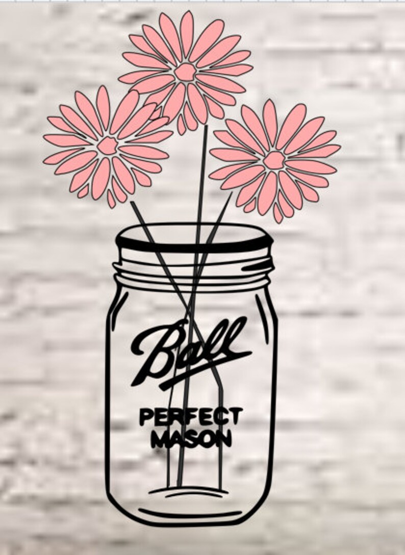 Free Free Flower Mason Jar Svg 489 SVG PNG EPS DXF File