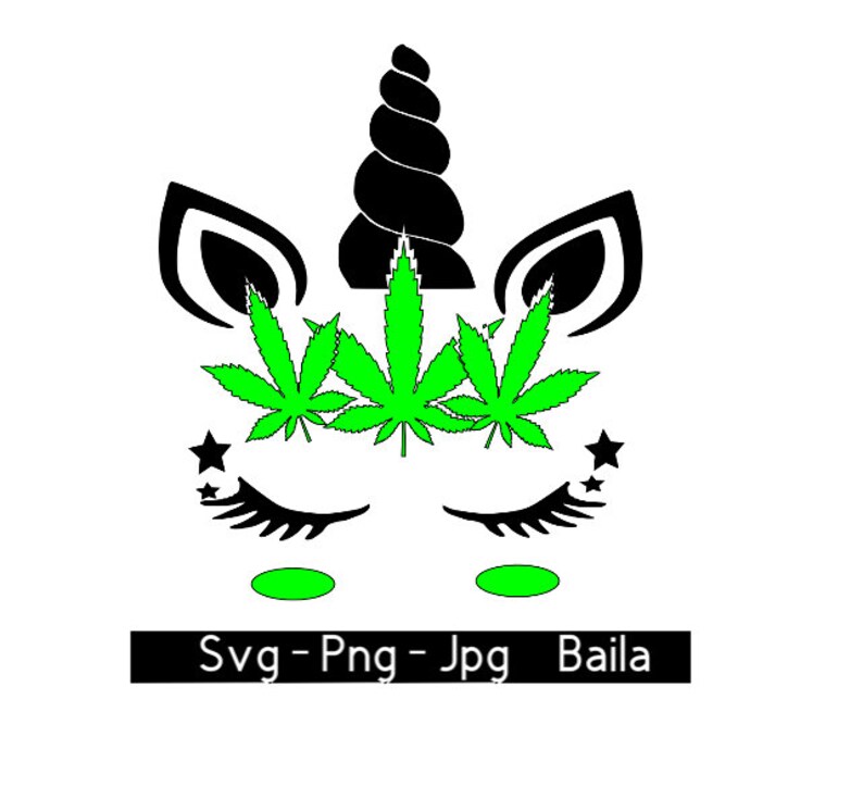 Download Unicorn Face Svg Printable Art Silhouette Weed Marijuana | Etsy