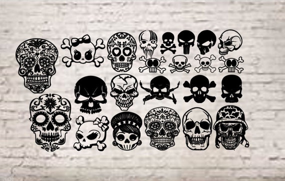 Download Skulls Svg Files For Cricut Skulls Bundle Sugar Skull Etsy