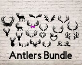 Antlers Svg Bundle Files for Cricut, Antler Clip Art, Deer Antler Svg, Antler Vector File, Antler Monogram Svg, Antlers with Flowers Svg
