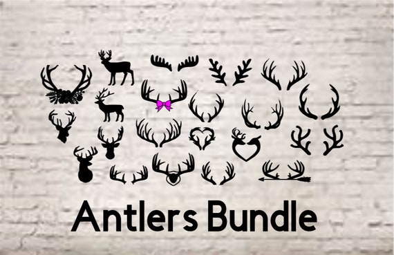Download Antlers Svg Bundle Files For Cricut Antler Clip Art Deer Etsy