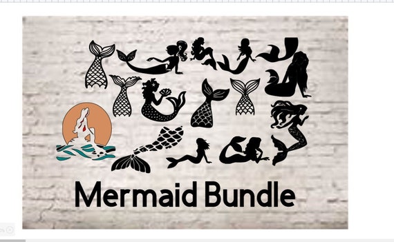 Download Mermaid Svg Bundle Files For Cricut Mermaid Tail Svg Etsy