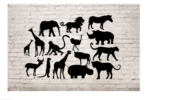 Safari Animal Svg files for cricut animal silhouette lion | Etsy