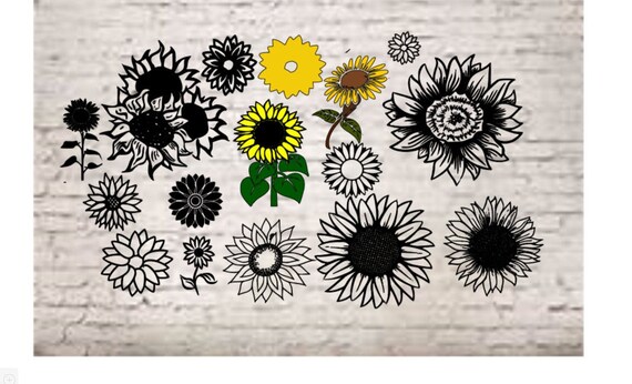 Free Free 249 Half Sunflower Svg Black And White SVG PNG EPS DXF File