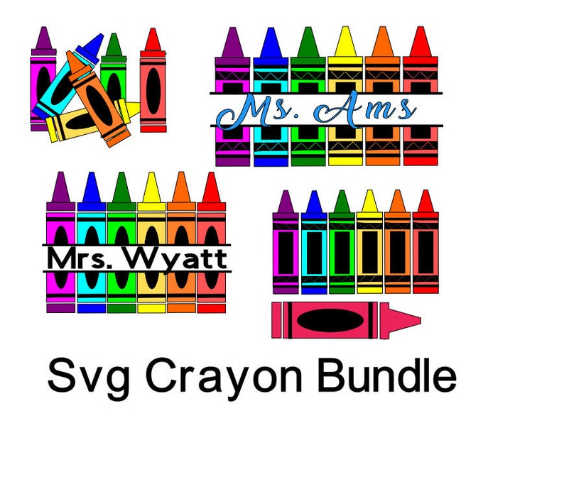 Crayon Split Monogram Crayon Svg Files for Cricut ...