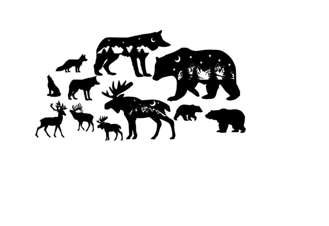 Woodland Animal Svg Bundle Mountain Bear Svg Hunting Owl - Etsy