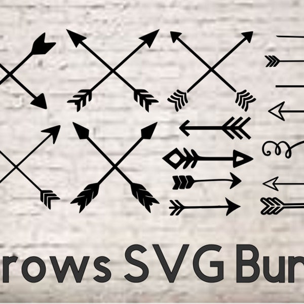 Arrows Svg Files - Arrow Svg Bundle - Svg Files for Cricut - Arrow Clip art - Arrow Svg Designs - Curve - Sqaure - Crossed - Heart - Tribal