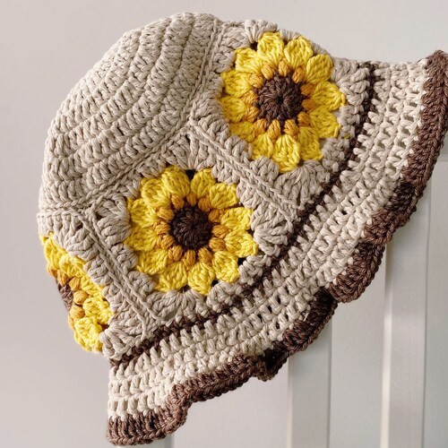 CROCHET PATTERN Sunflower Bucket Hat 