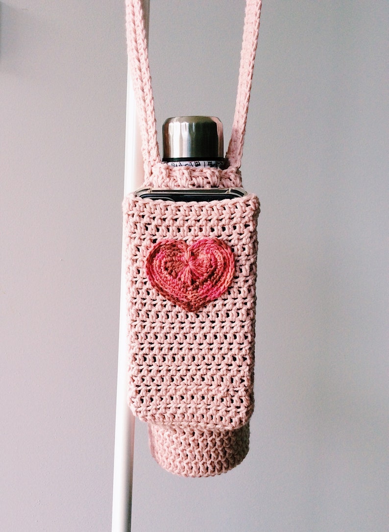 CROCHET PATTERN Bottle holder with phone pocket/ water holder / water bottle sling / festival water holder image 9