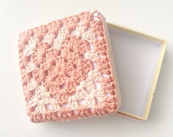 Granny heart square gift box cover