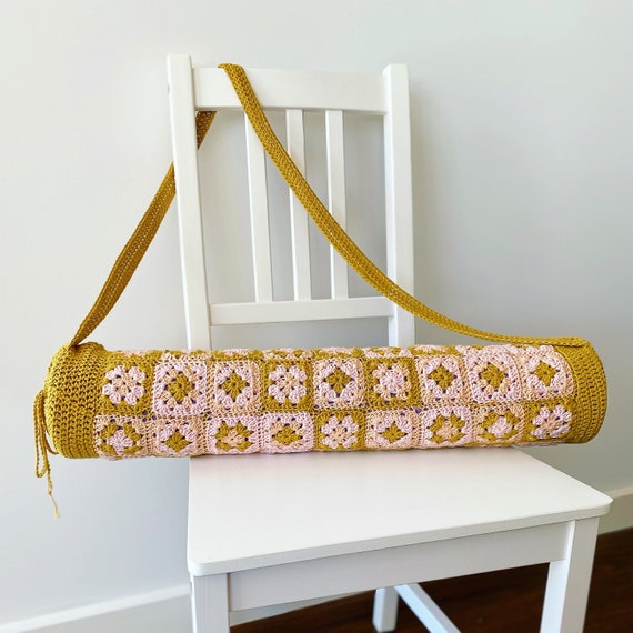 CROCHET PATTERN Granny squares yoga mat bag