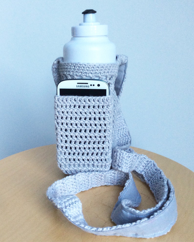 CROCHET PATTERN Bottle holder with phone pocket/ water holder / water bottle sling / festival water holder image 8