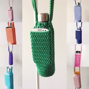 CROCHET PATTERN Bottle holder with phone pocket/ water holder / water bottle sling / festival water holder image 4