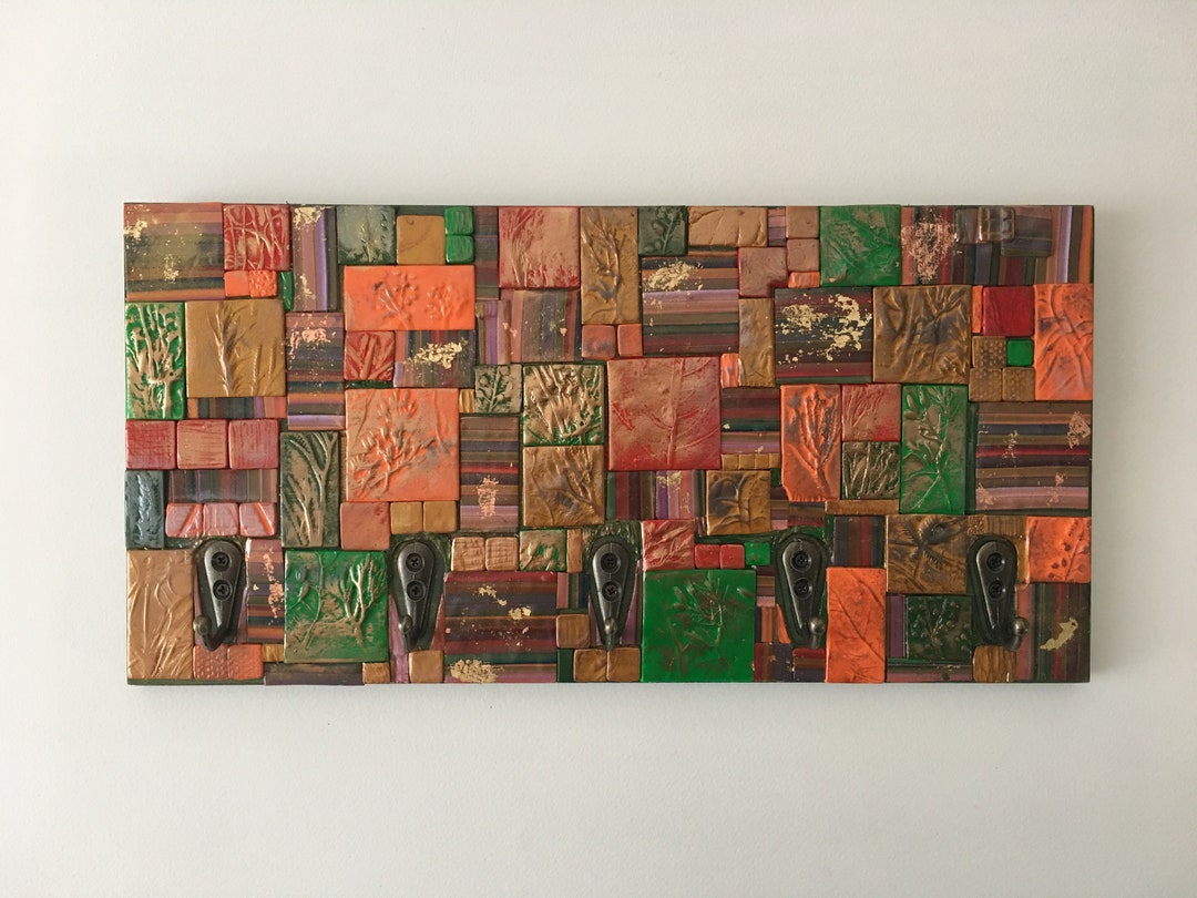 Mosaic Key Holder, Metallic Key Rack, Wall Key Rack, Colorful Hanger