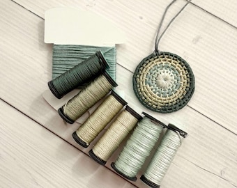 Silk Coiled Pendant Kit - Shades of Green, Statement Necklace,  Boho Jewelry