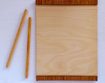 Birch & Cherry Wood Weaving Loom, Portable 9x12 inch