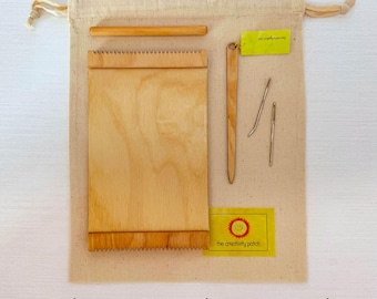 Portable Birch Wood Weaving Loom Kit, 6 Dent (5x8.5 Inches)