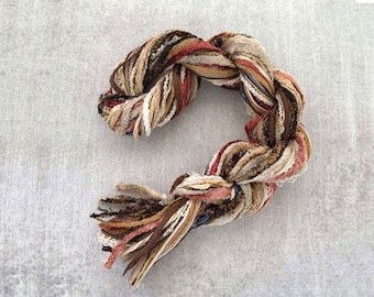 Natural Color Mini Yarn Skein, Cotton Rayon Blend, Weaving Supplies
