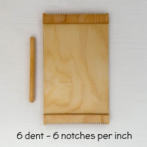 Wooden Loom, 6 dent, Small Weaving Loom,  5 x 8.5 Inches, Portable Weaving Loom