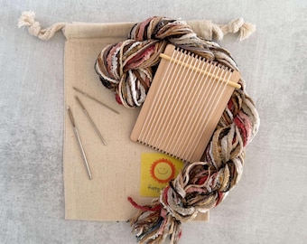 Tiny Loom Weaving Kit – Maple Wood, Natural  Colors