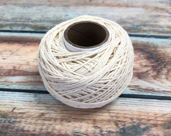 Natural Cotton Warp Yarn, 8/4 Weaving String, Strong Loom Thread